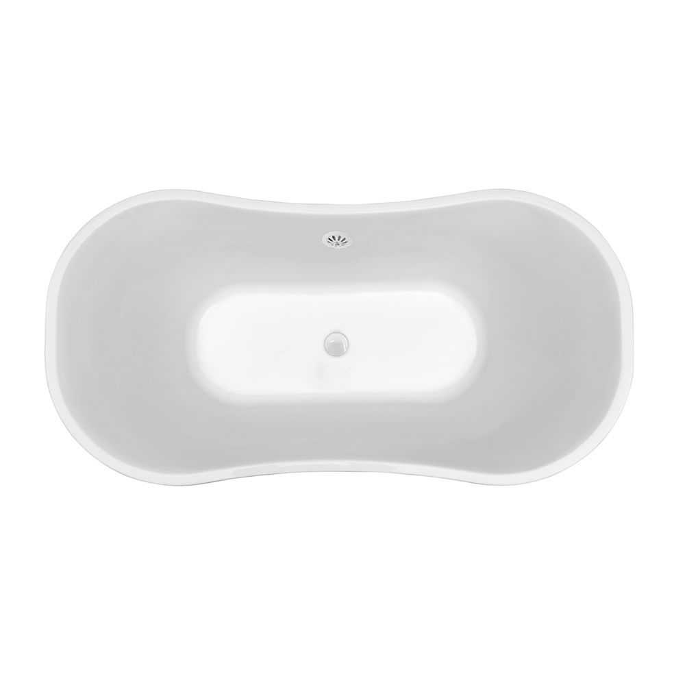 Baignoire autoportante Streamline N10280WH de 60 pouces avec drain externe