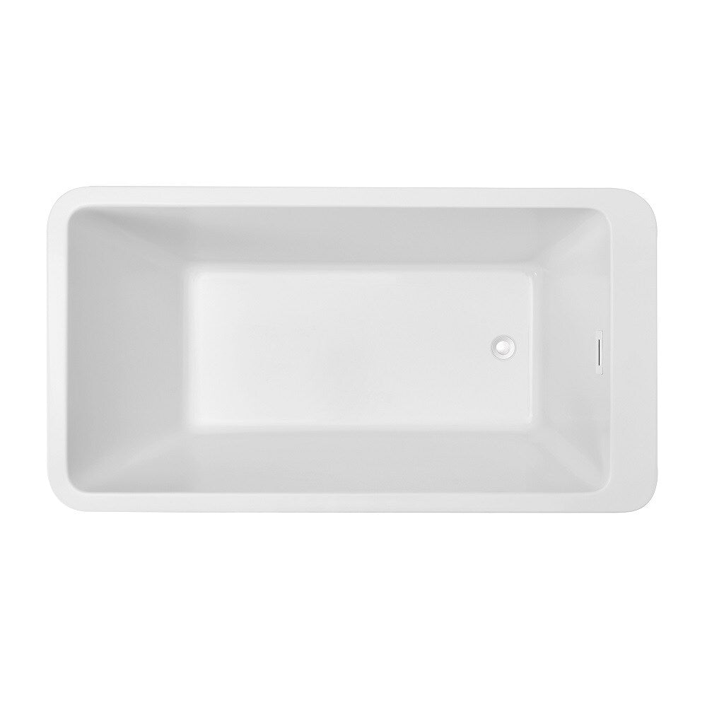 60 inch Streamline NPT9240WH Soaking Freestanding Bathtub with Internal Drain