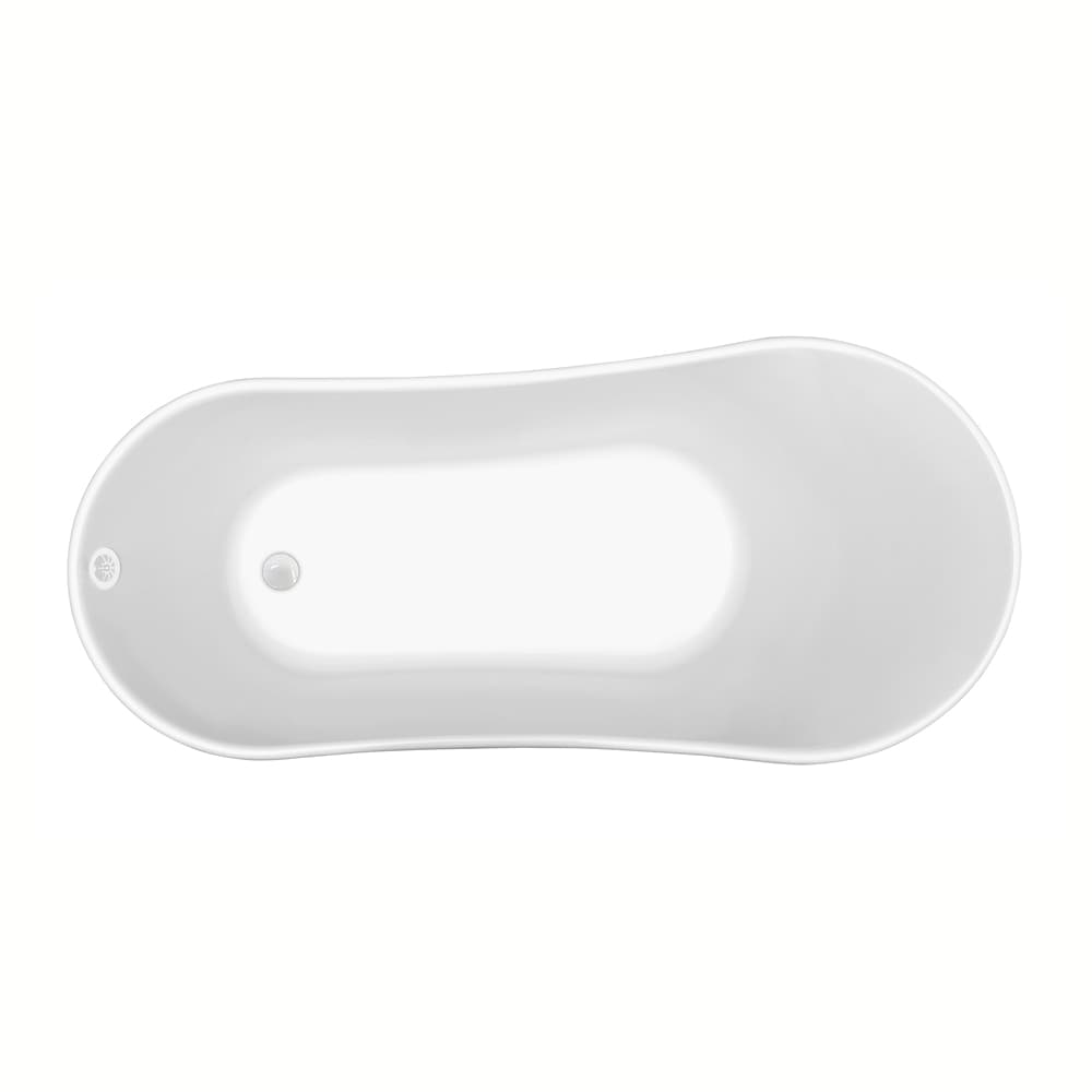 59 inch Streamline NPT9344WH-WH Clawfoot Bathtub with External Drain