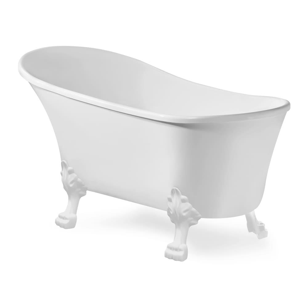 Baignoire sur pattes Streamline NPT9347WH-WH de 59 pouces avec drain interne