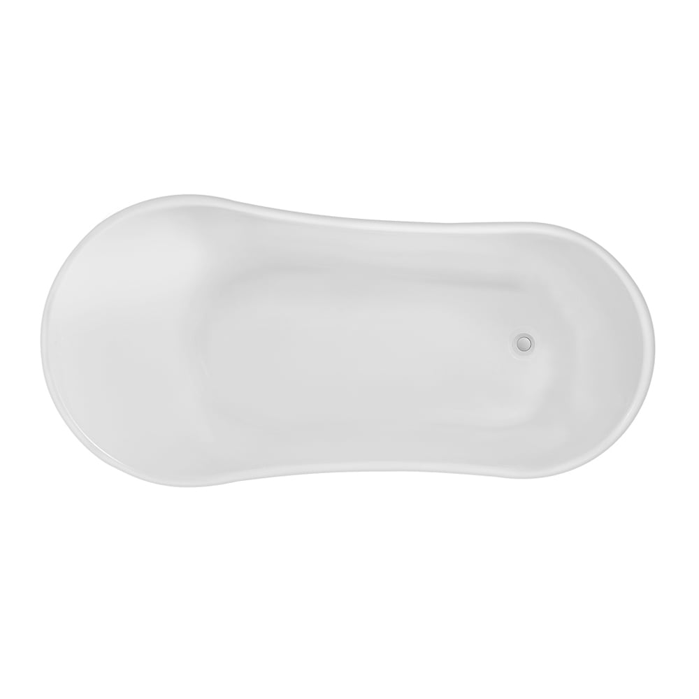 Baignoire sur pattes Streamline NPT9347WH-WH de 59 pouces avec drain interne