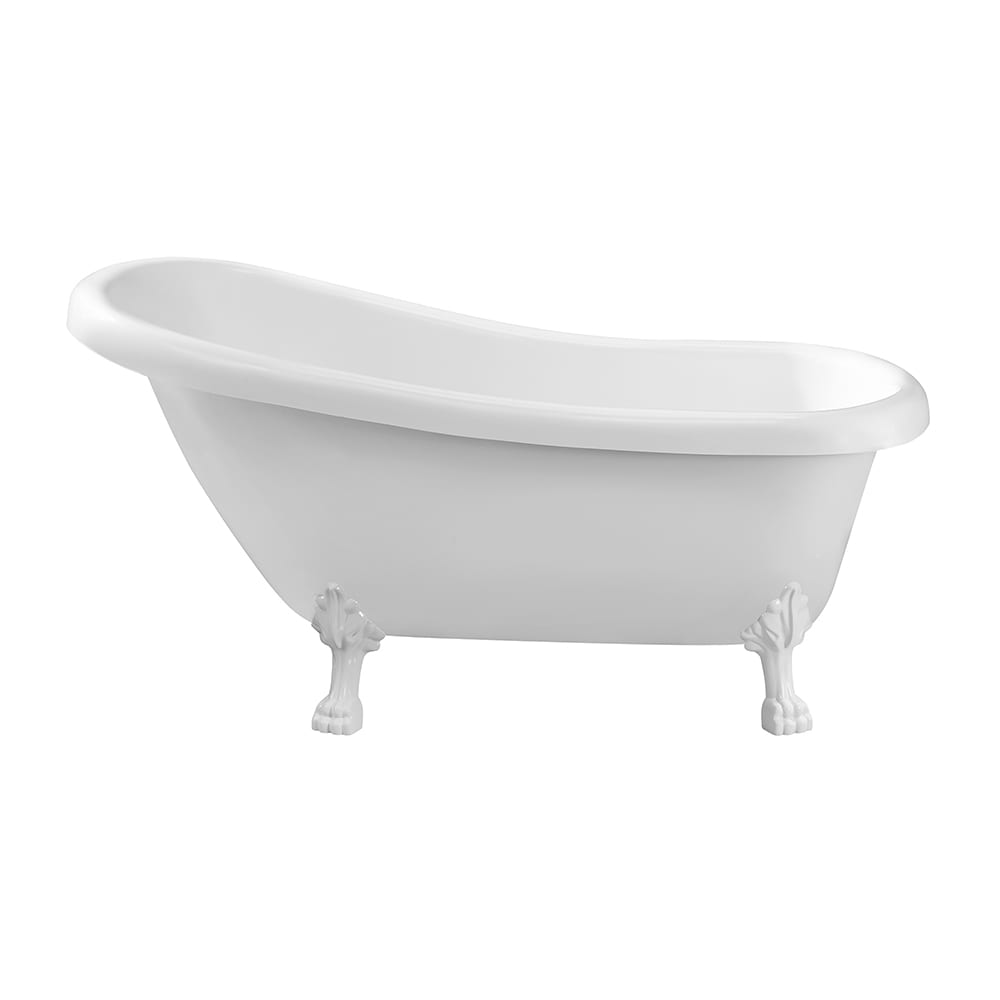Baignoire sur pattes Streamline NPT9480WH-WH de 61 pouces avec drain interne