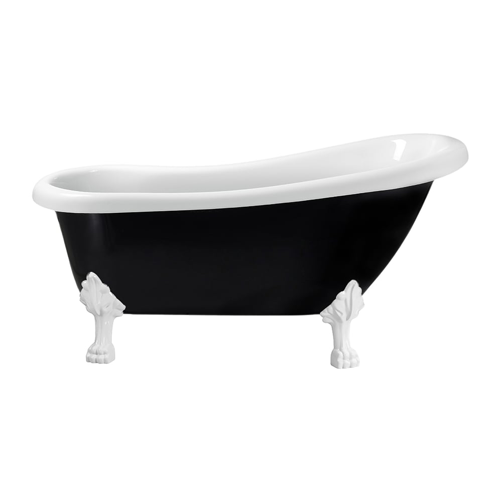 61 inch Streamline NPT9481WH-WH Clawfoot Bathtub with Internal Drain