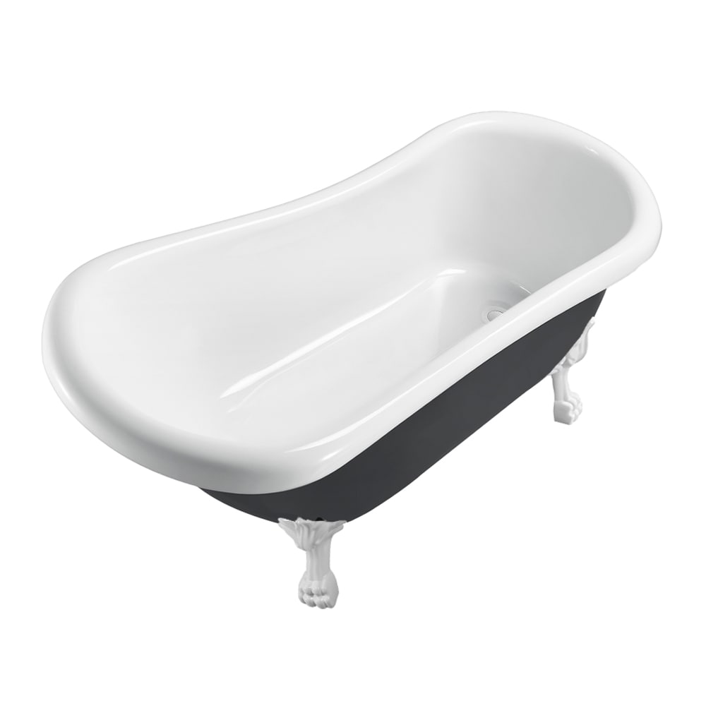 61 inch Streamline NPT9481WH-WH Clawfoot Bathtub with Internal Drain