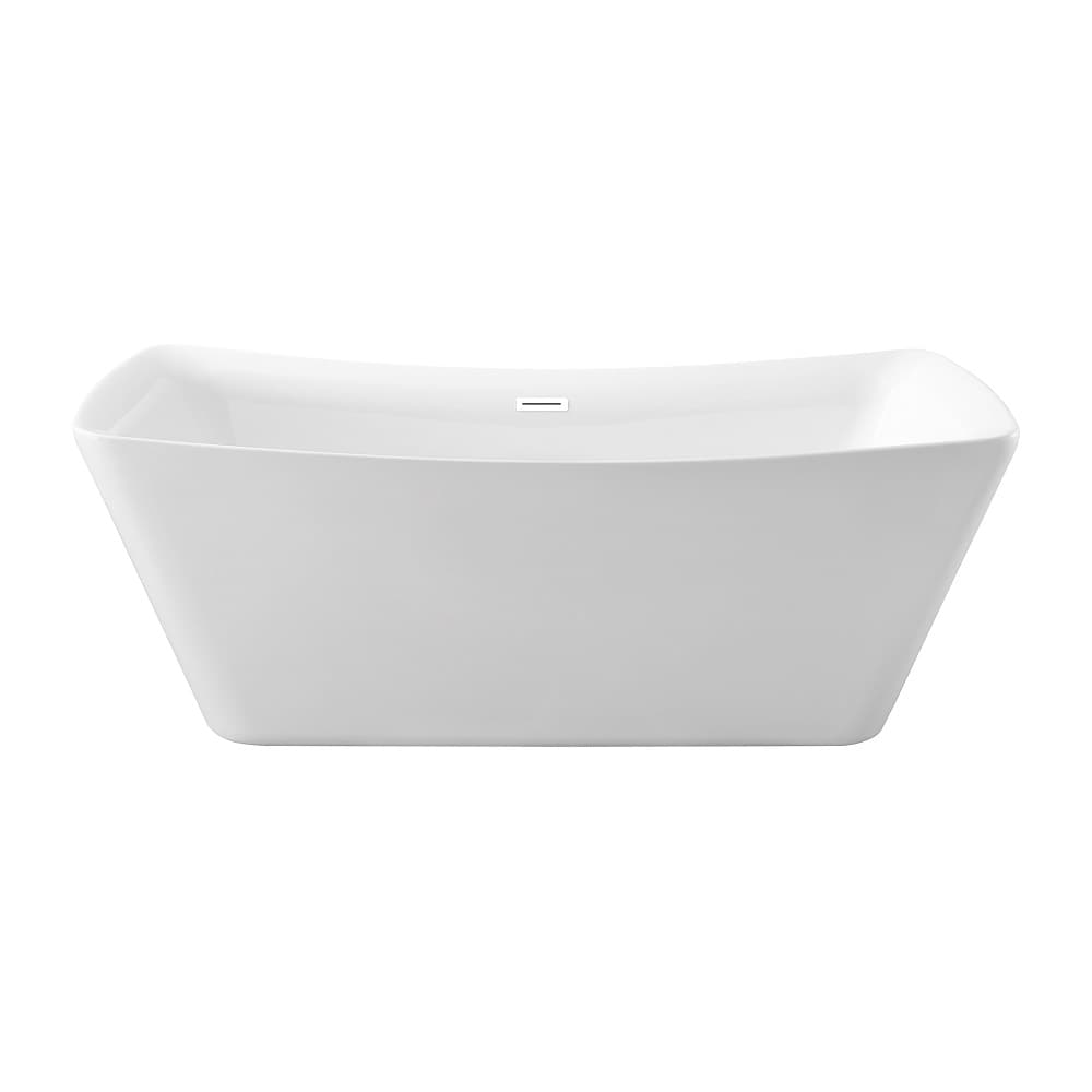 67 inch Streamline NPT9541WH Soaking Freestanding Bathtub with Internal Drain