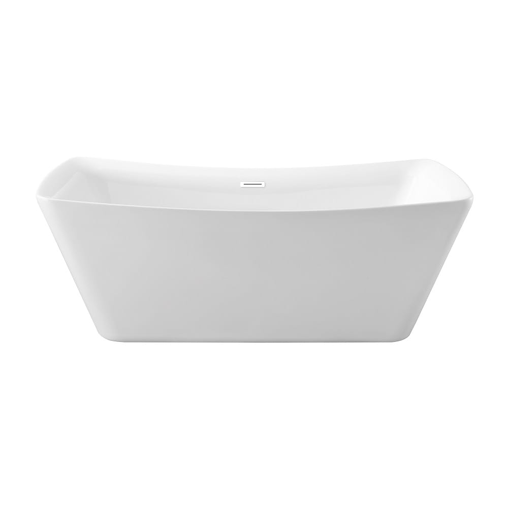 70 inch Streamline NPT9542WH Soaking Freestanding Bathtub with Internal Drain