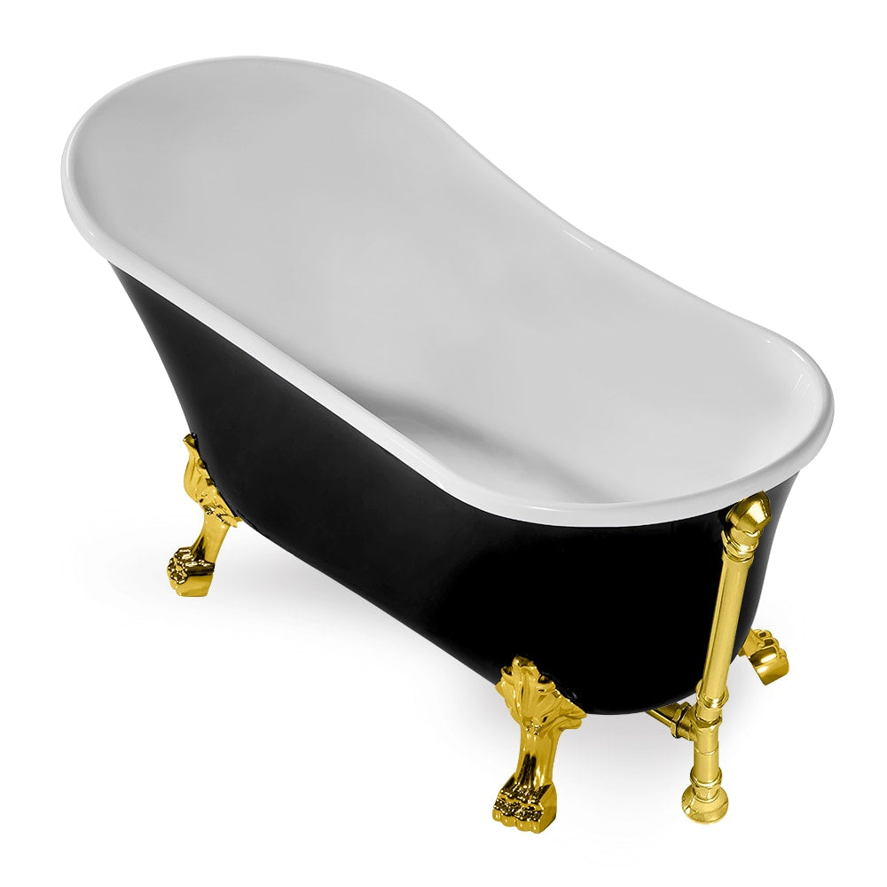 59 inch Streamline NPT9344GLD-GLD Clawfoot Bathtub with External Drain