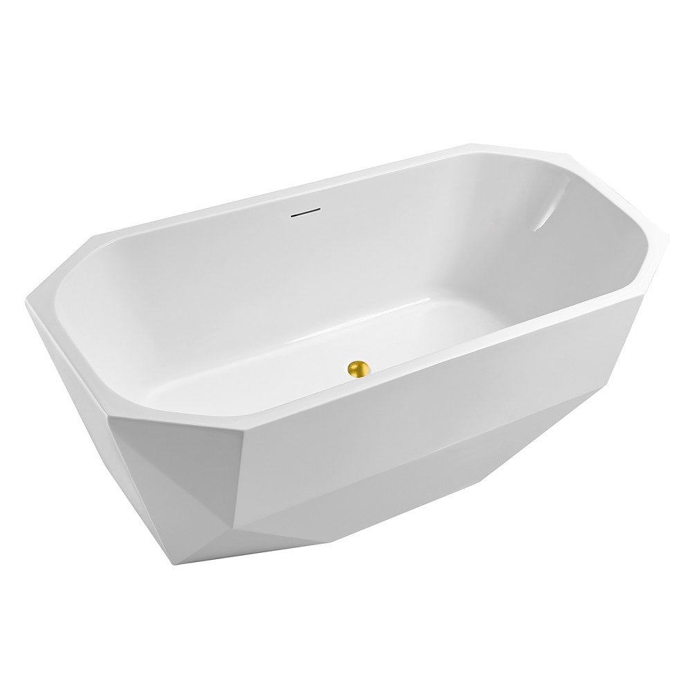 63 inch Streamline NPT9630GLD Freestanding Bathtub with Internal Drain