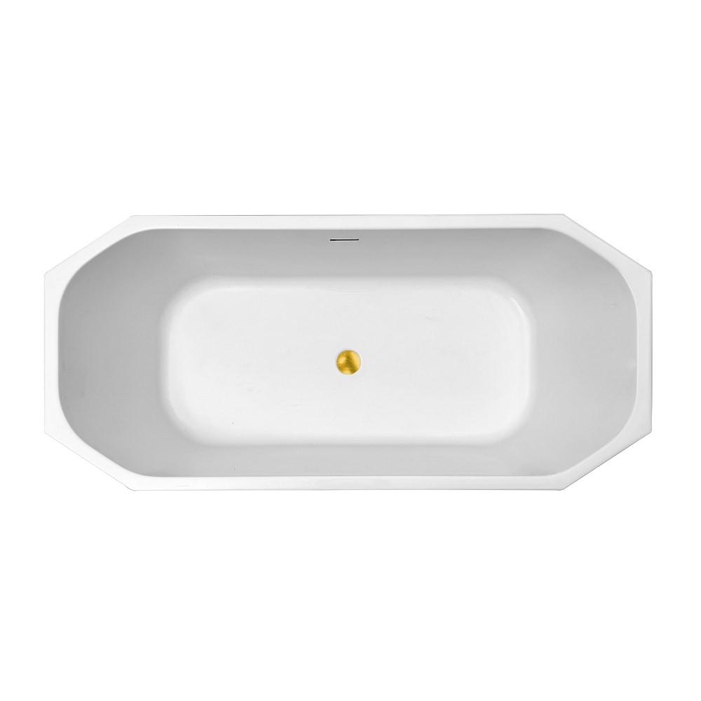 63 inch Streamline NPT9630GLD Freestanding Bathtub with Internal Drain