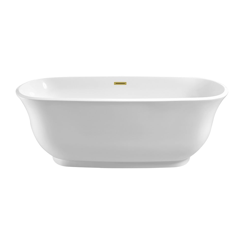 67 inch Streamline NPT9661GLD Soaking Freestanding Bathtub with Internal Drain