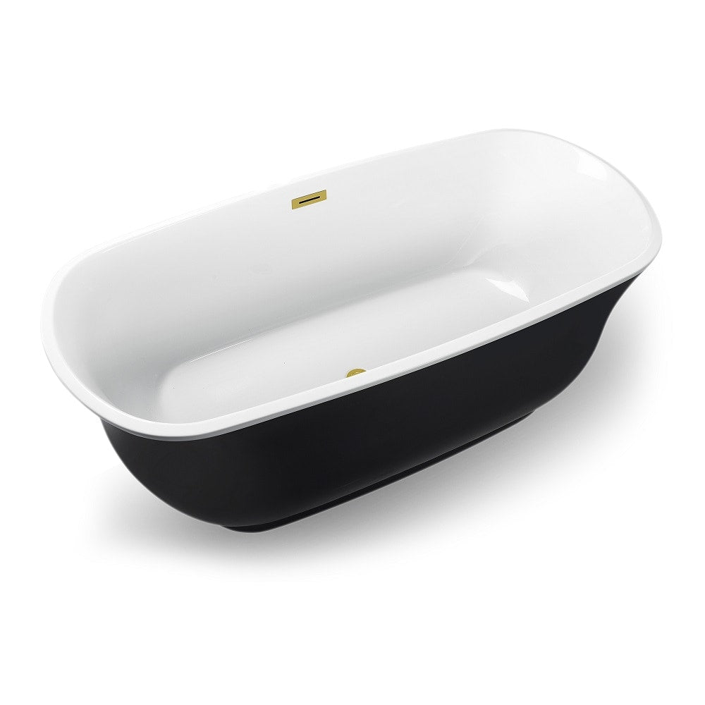 67 inch Streamline NPT9663GLD Freestanding Bathtub with Internal Drain