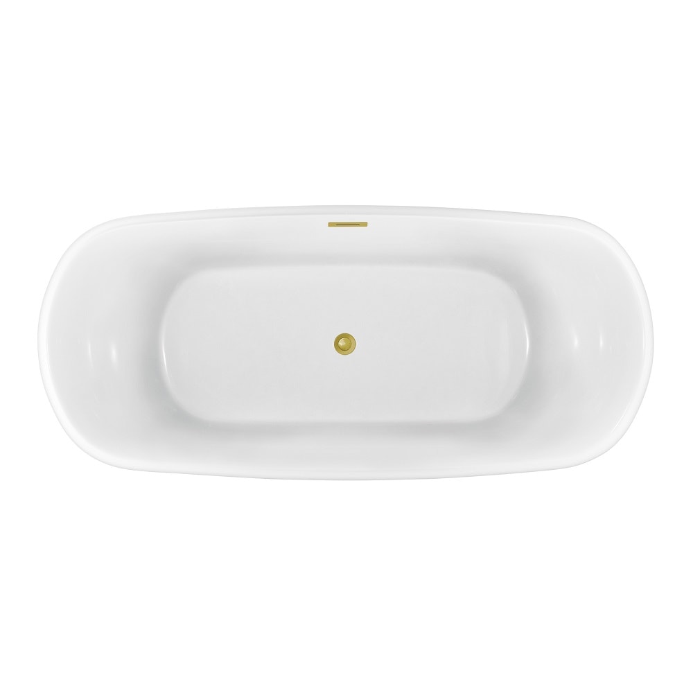 67 inch Streamline NPT9663GLD Freestanding Bathtub with Internal Drain