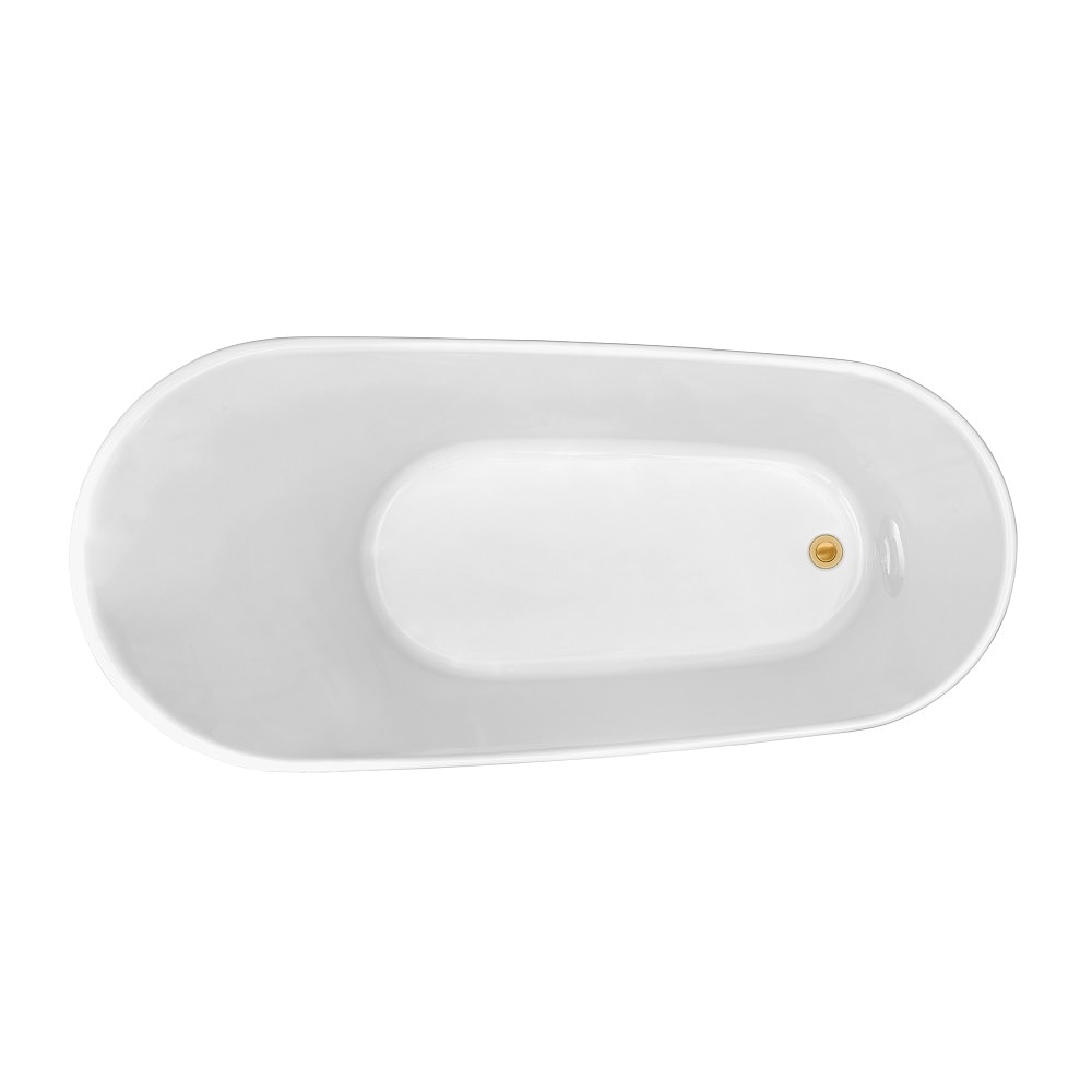Baignoire autoportante Streamline NPT9821GLD de 63 pouces avec drain interne