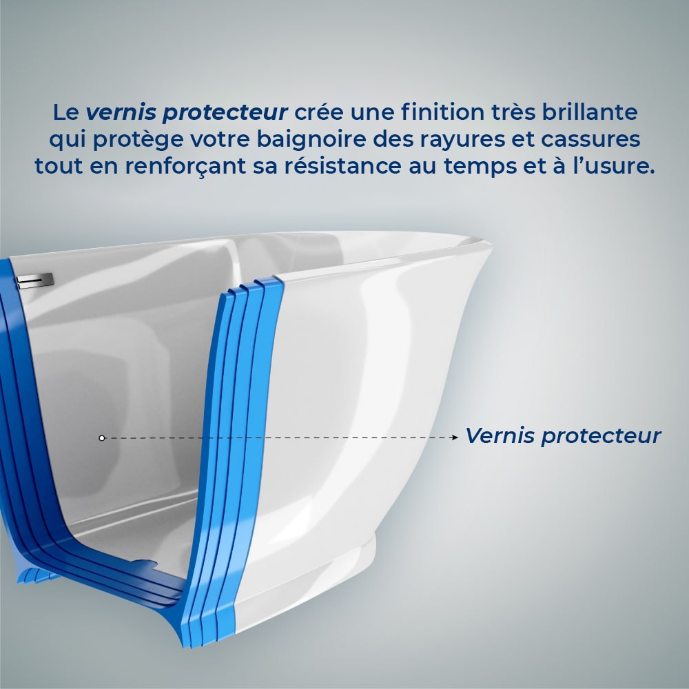 Baignoire autoportante Streamline N2060BL de 59 pouces et plateau avec drain interne