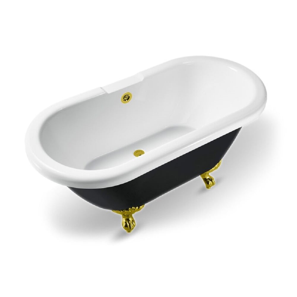 59 inch Streamline NPT91120GLD-GLD Clawfoot Bathtub with External Drain