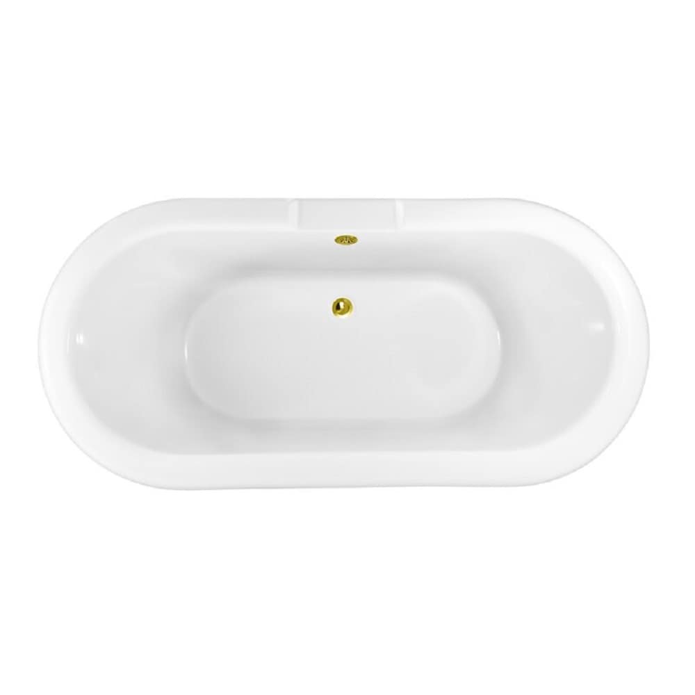 59 inch Streamline NPT91120GLD-GLD Clawfoot Bathtub with External Drain
