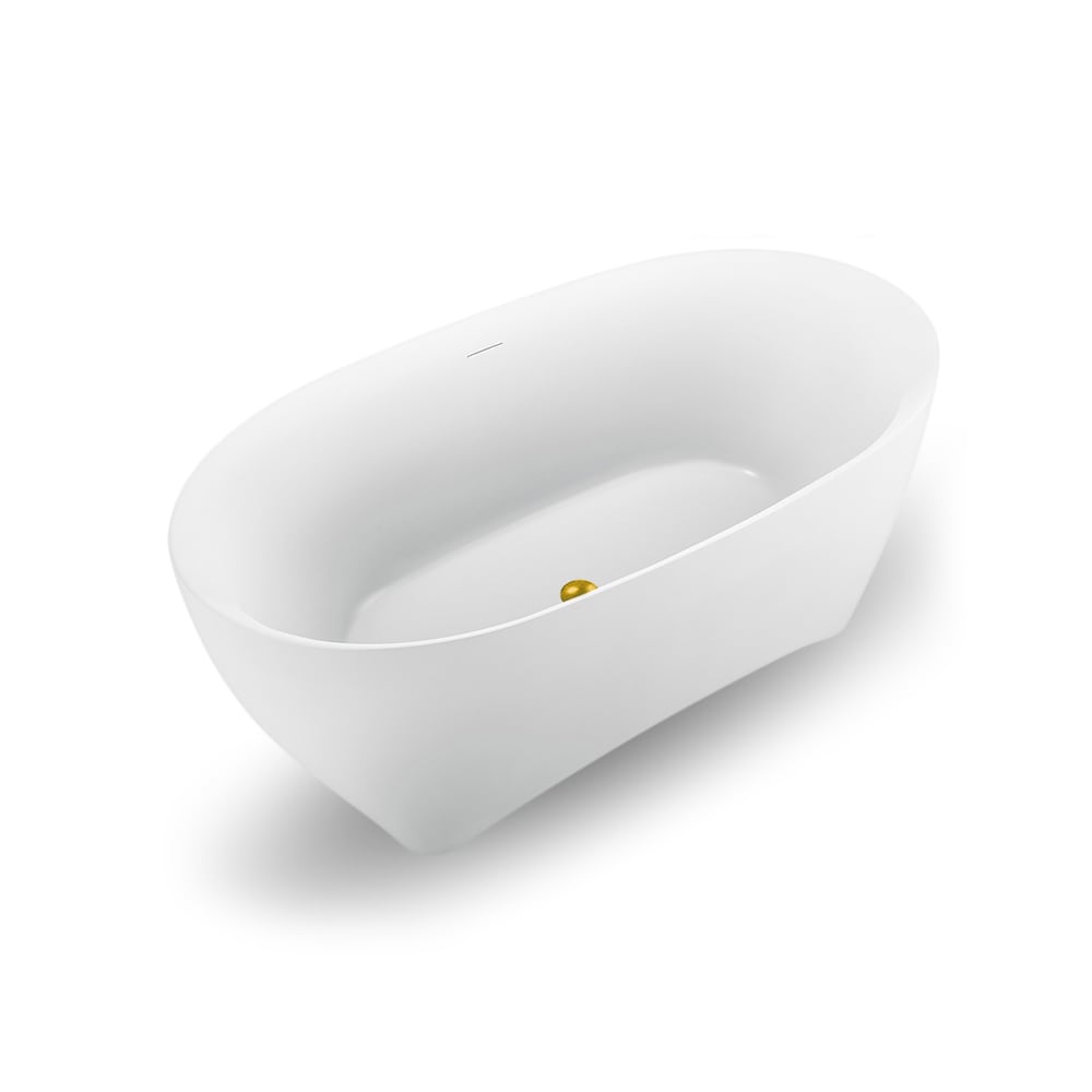 59 inch Streamline NPT91740GLD Freestanding Bathtub with Internal Drain