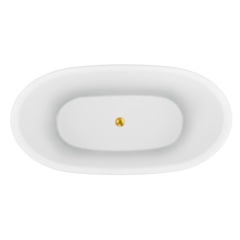 59 inch Streamline NPT91740GLD Freestanding Bathtub with Internal Drain