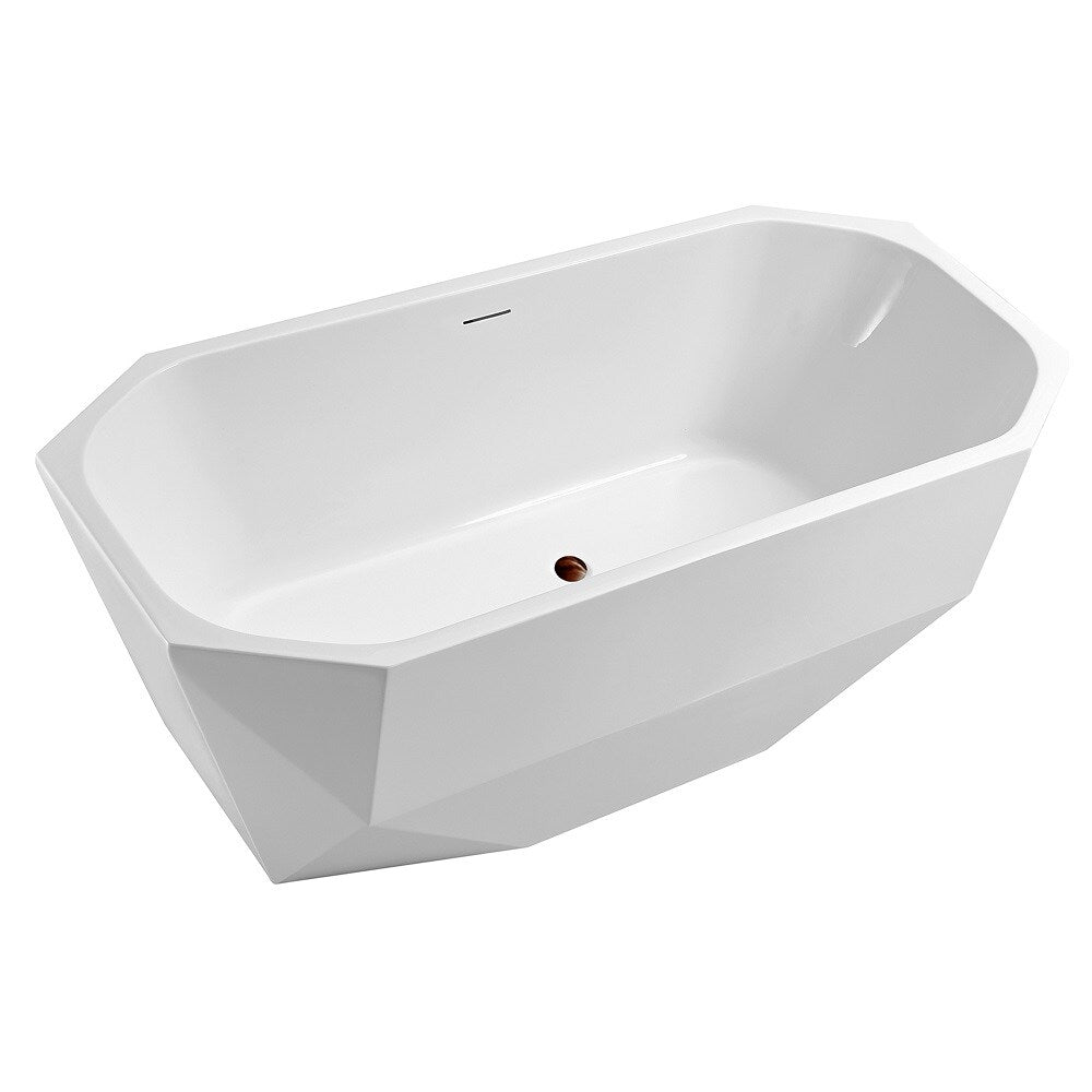 63 inch Streamline NPT9630ORB Freestanding Bathtub with Internal Drain