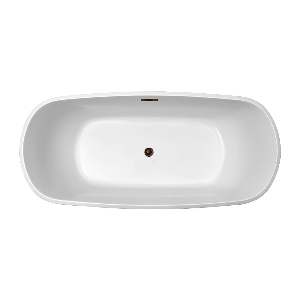 67 inch Streamline NPT9661ORB Soaking Freestanding Bathtub with Internal Drain
