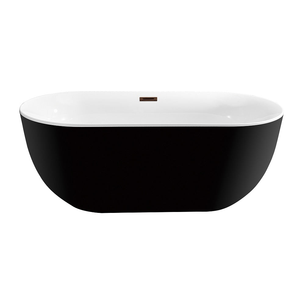 67 inch Streamline NPT9802ORB Soaking Freestanding Bathtub with Internal Drain