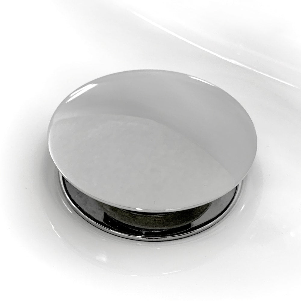 Robinet de salle de bain à poignée unique Augusta en chrome avec bonde escamotable