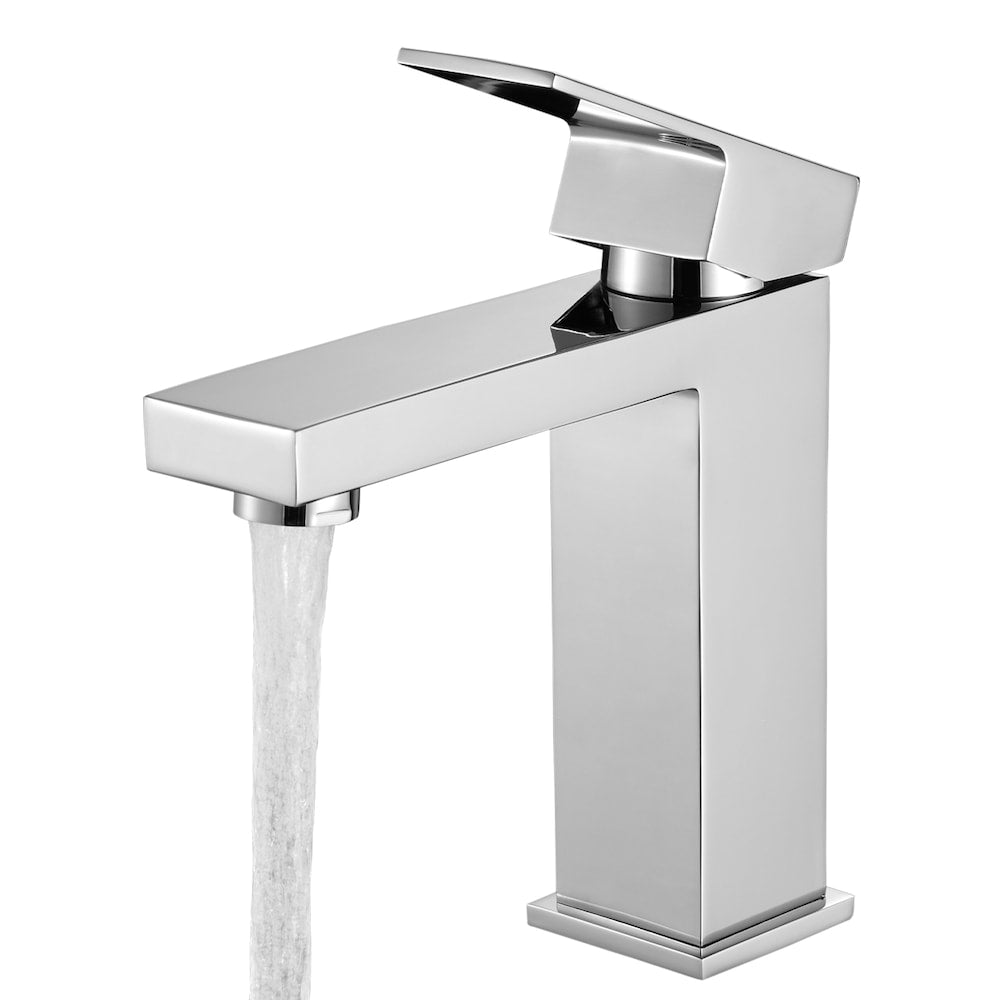 Robinet de salle de bain à poignée unique Augusta en chrome avec bonde escamotable