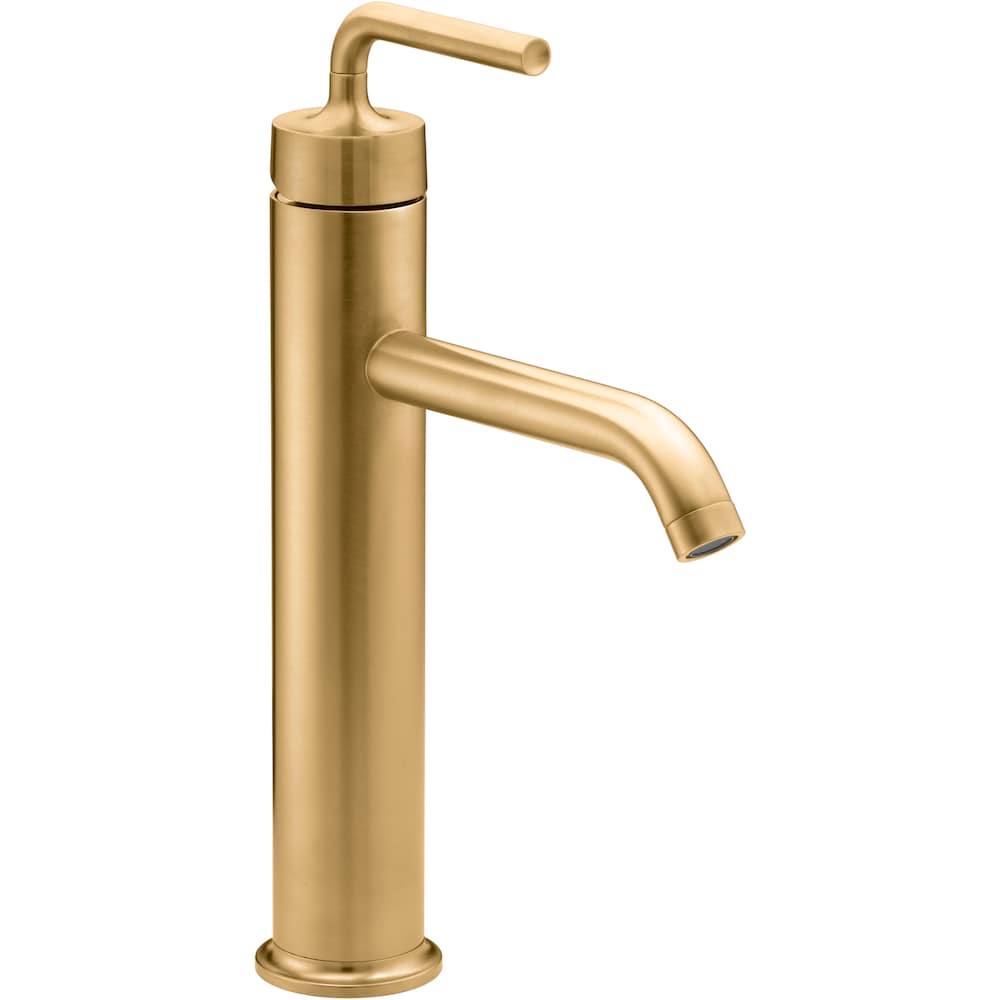 Purist Tall Single-handle bathroom sink faucet with straight lever handle,Brass