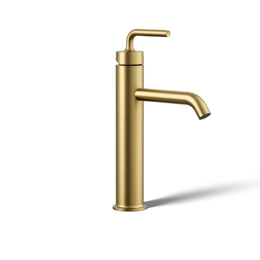 Purist Tall Single-handle bathroom sink faucet with straight lever handle,Brass