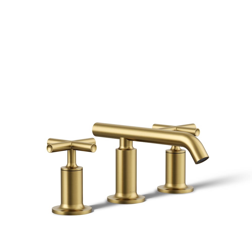 Purist Widespread sink faucet,low cross handles,low spout,Brass