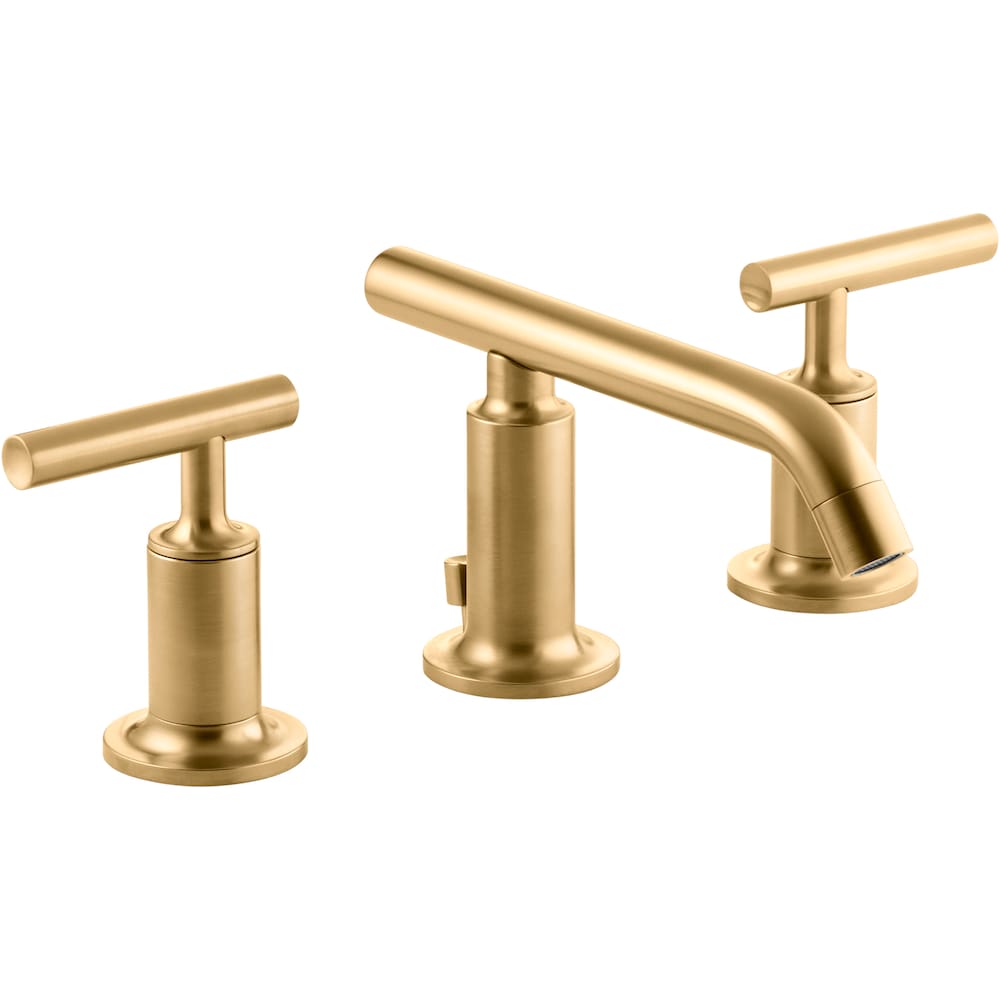 Purist Widespread bathroom sink faucet,low lever handles,low spout,Brass