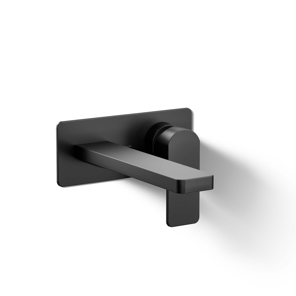 Parallel Wall-mount single-handle bathroom sink faucet,Black