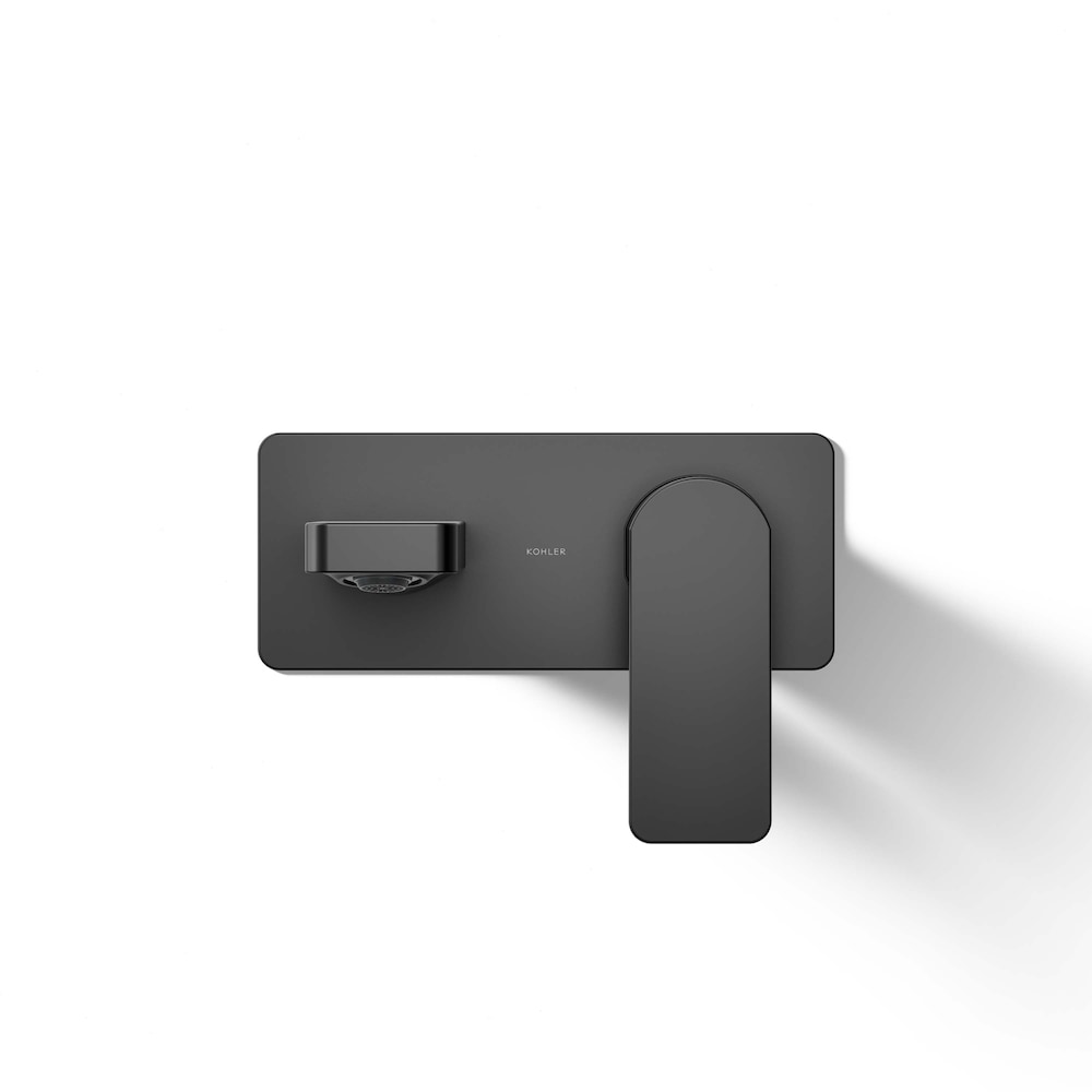Parallel Wall-mount single-handle bathroom sink faucet,Black