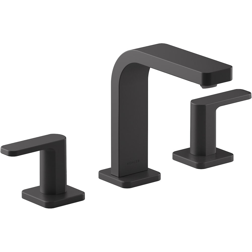 Parallel Widespread bathroom sink faucet with lever handles,Black