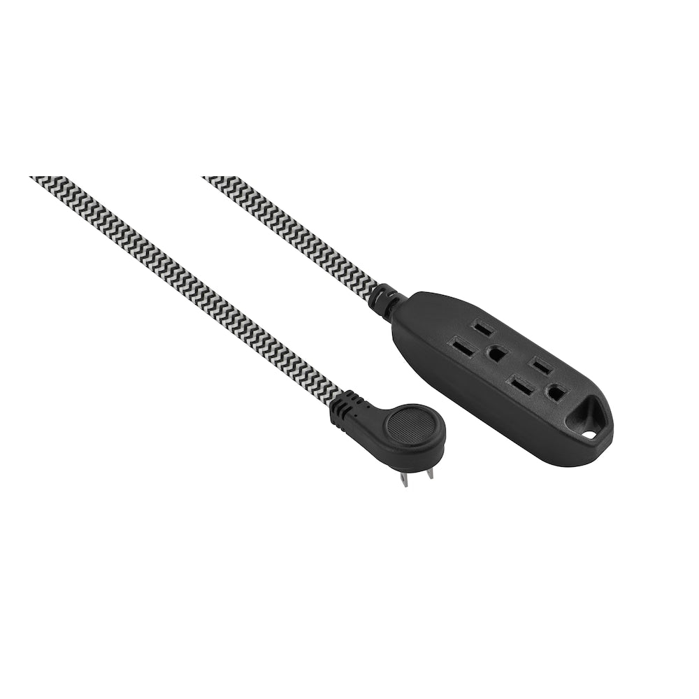 9 ft. 3-Outlet 16 Gauge Light Duty 13 Amps Indoor Extension Cord and Wall Tap with USB Set,White