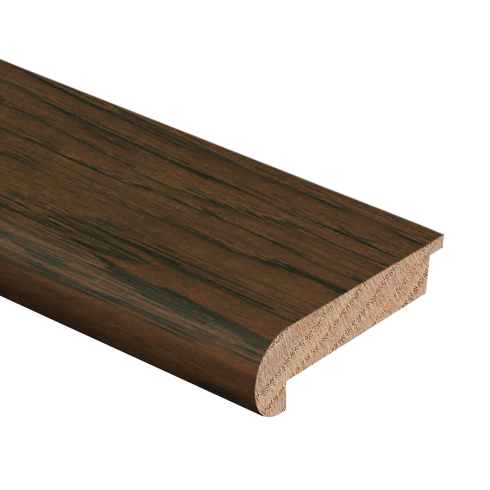 Moulure de nez de marche en bois dur affleurante en noyer fumé de 1/2 po d'épaisseur x 2-3/4 po de largeur x 94 po de longueur