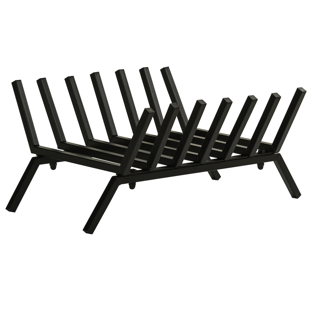 Support à bûches pour bois de chauffage Support de rangement élégant pour bois avec cadre en acier pour l'extérieur et l'intérieur