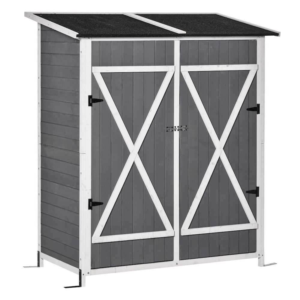 Garden Storage Shed Asphalt Roof Cabinet Movable Shelf & Fixed Fitting