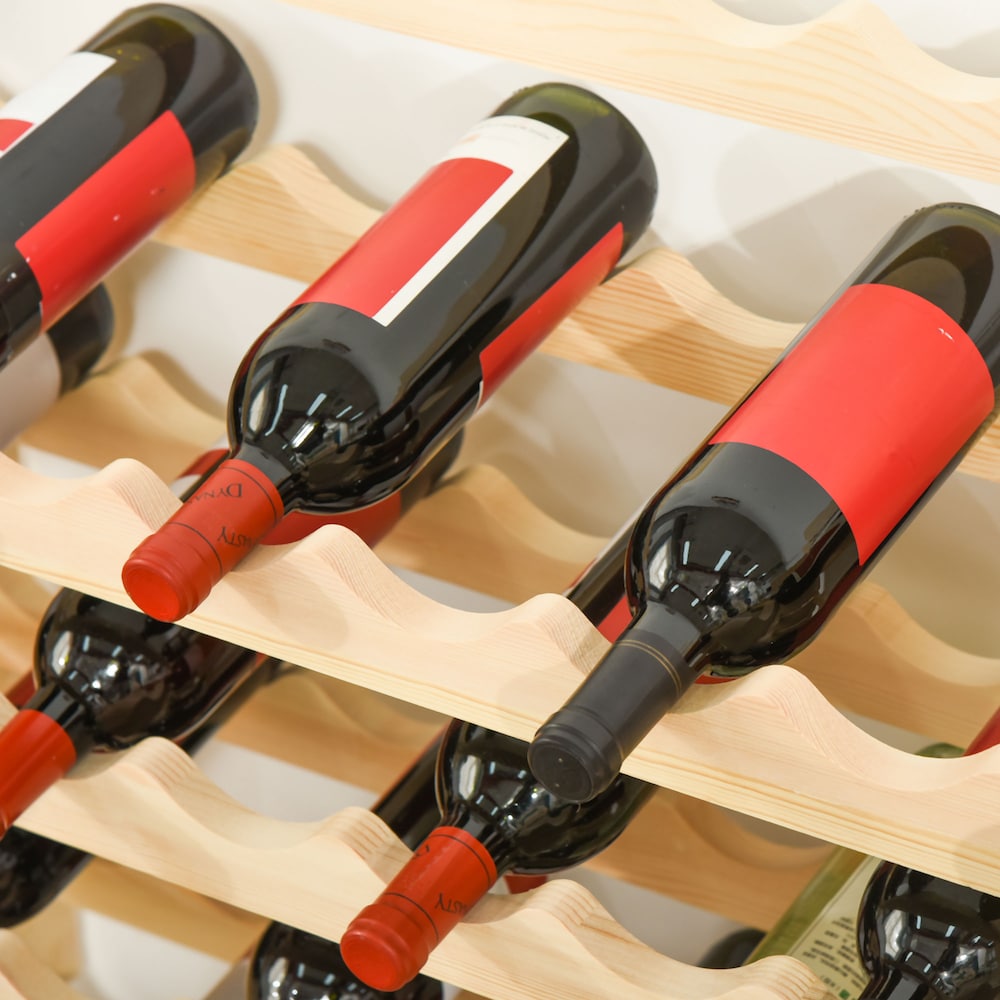 Freestanding 8-Tier Solid Wood Wine Rack Stackable Holder 72-Bottle