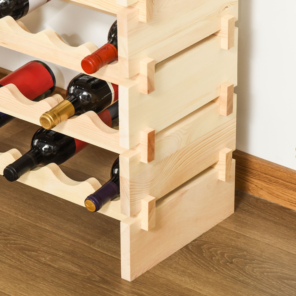 Freestanding 8-Tier Solid Wood Wine Rack Stackable Holder 96-Bottle