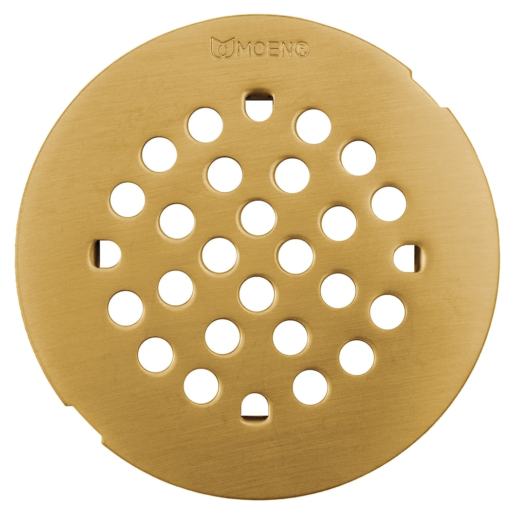 Couvercle de drain de baignoire et de douche de 4-1/4 pouces pour ouverture de 3 pouces en or brossé