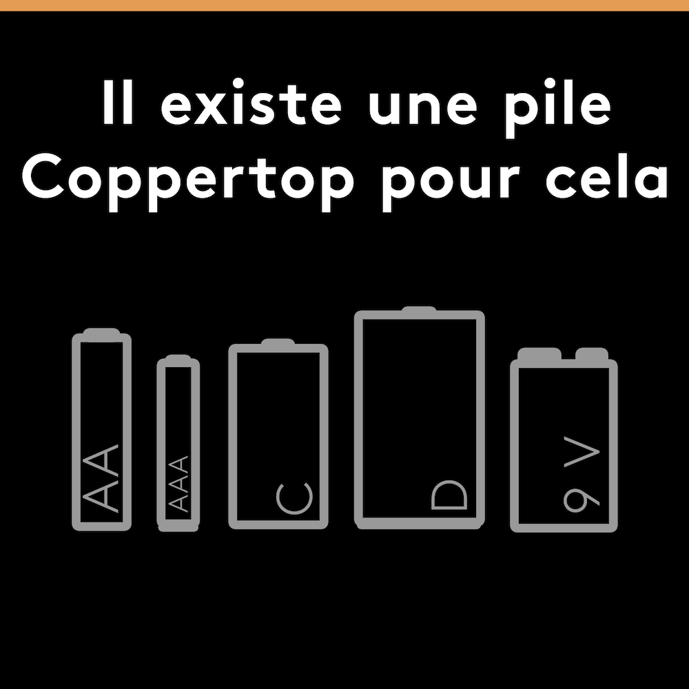 Coppertop C Battery, 4 Pack Alkaline C Batteries