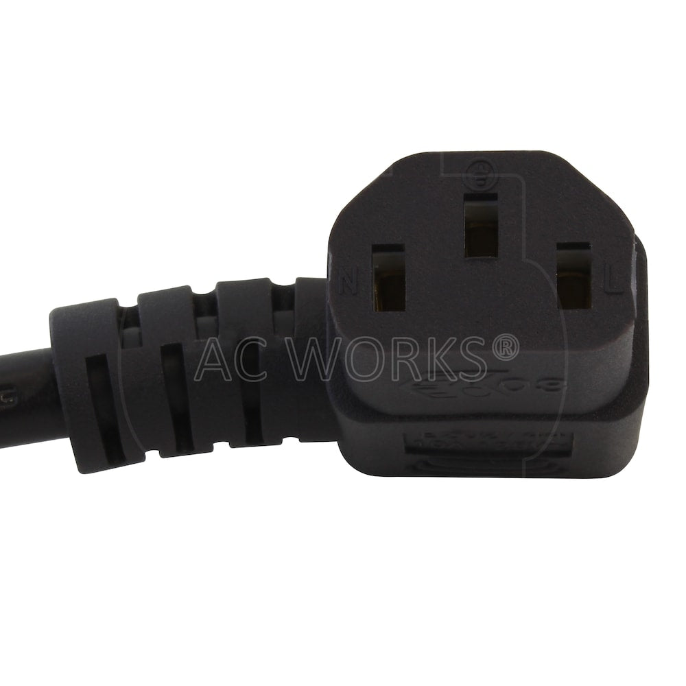 UP to 6.5ft 10A 18/3 Coiled Medical Grade Power Cord with Right C13 Connector