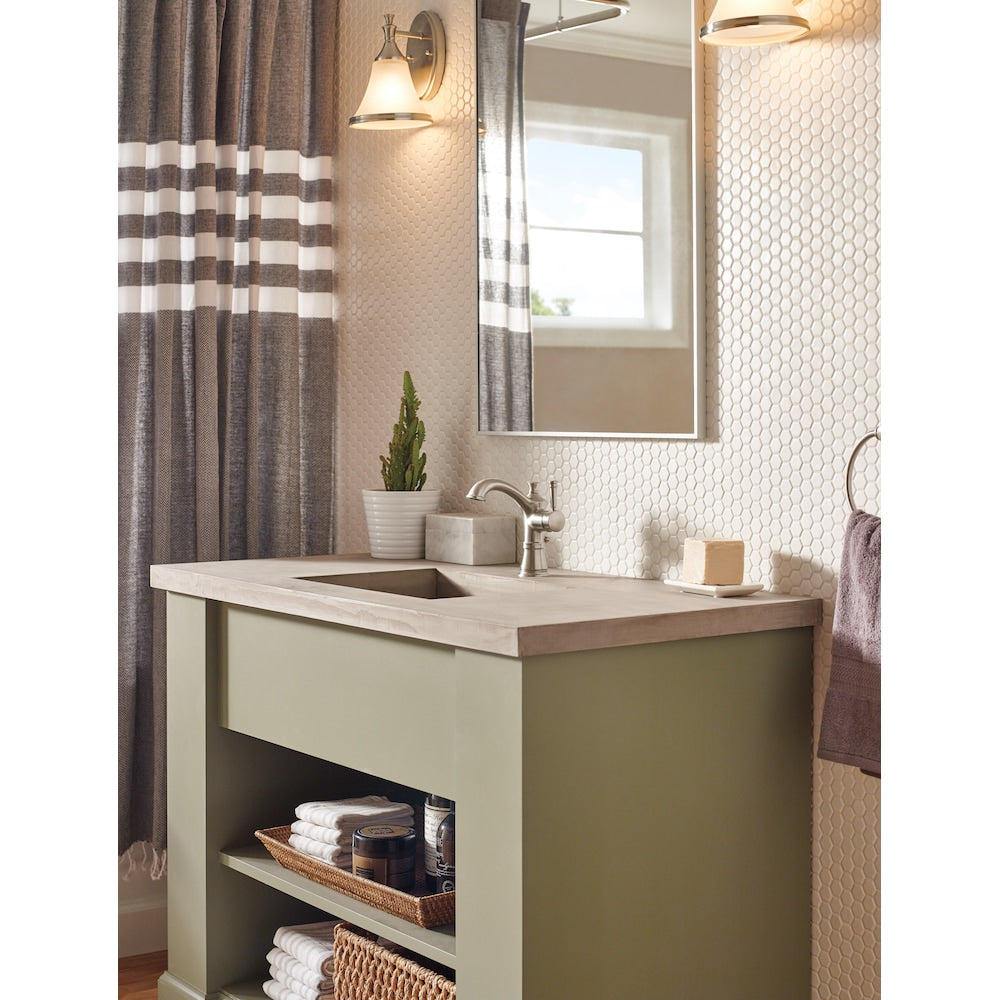 Valdosta Single Handle Single Hole Bathroom Sink Faucet Deck Mount in SpotShield Brushed Nickel