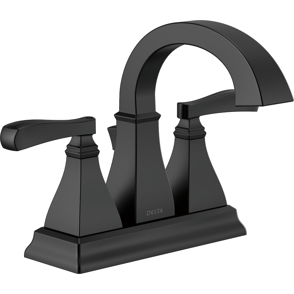 Robinet de lavabo de salle de bain à 2 poignées central Lakewood en noir mat