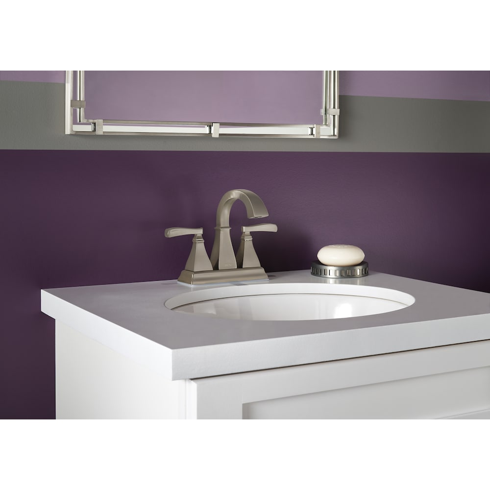 Robinet de lavabo de salle de bain à 2 poignées Lakewood en nickel brossé SpotShield