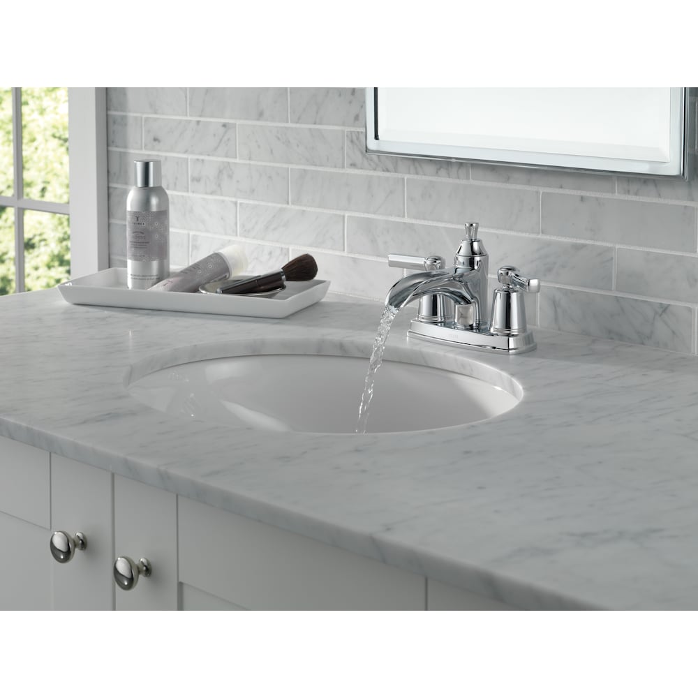 Robinet de lavabo de salle de bain à 2 poignées central Davis en chrome