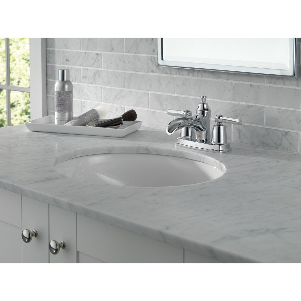 Robinet de lavabo de salle de bain à 2 poignées central Davis en chrome