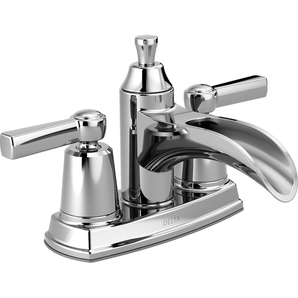 Robinet de lavabo de salle de bain à 2 poignées central Davis en chrome