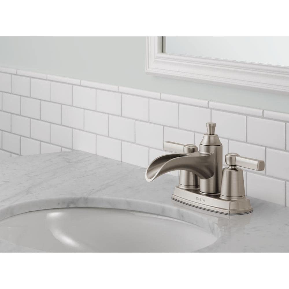Robinet de lavabo de salle de bain à 2 poignées Davis en nickel brossé SpotShield